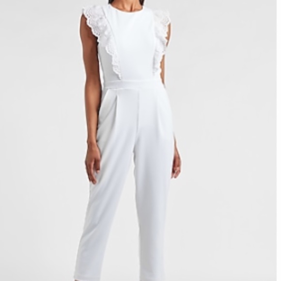 Eyelet Lace Ruffle Front Bodysuit - Picture 2 of 5